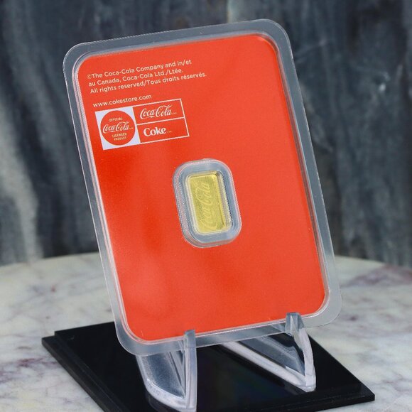 Coca-Cola Gold Bar Rare Edition Factory Sealed 1/2 Gram .9999 Pure Gold Limited - Picture 4 of 4